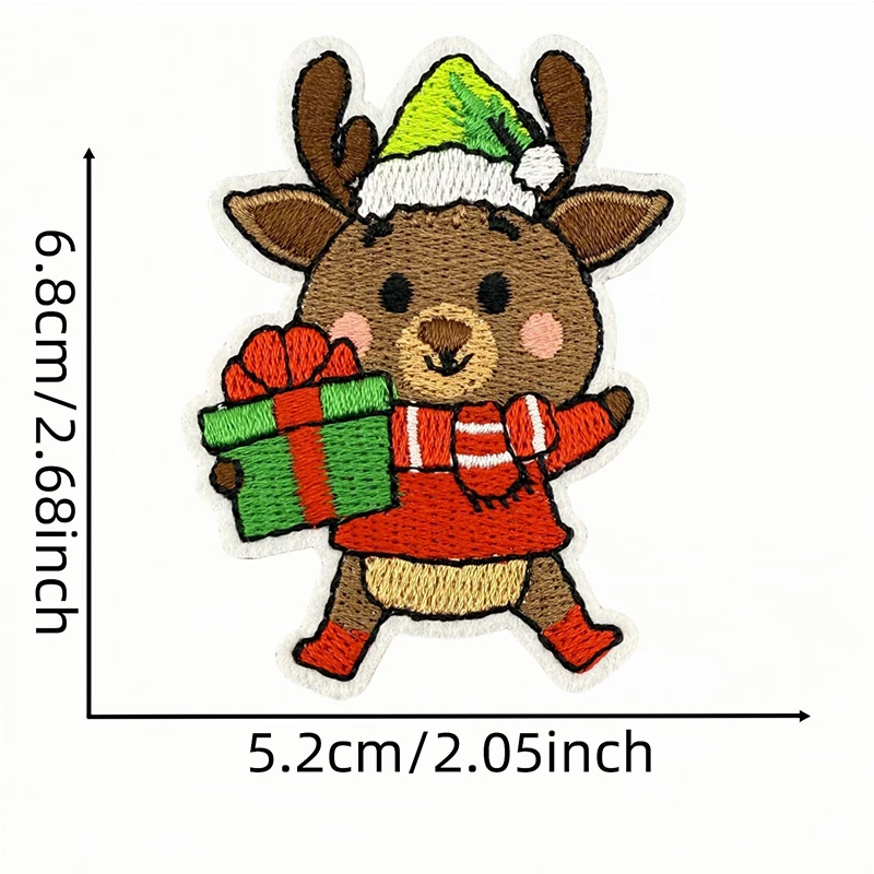 Parches termoadhesivos navideños de Papá Noel y alces - imagen 5