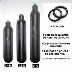 Botella de buceo de fibra de carbono mate HPA, alta presión