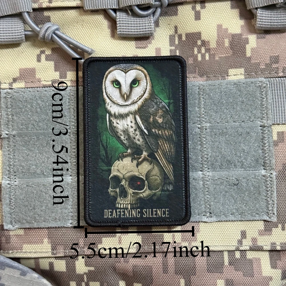 Parche táctico moral búho calavera con velcro gancho y bucle