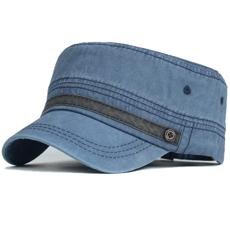 Gorra militar de algodón lavado vintage, ajustable, hombre - imagen 4