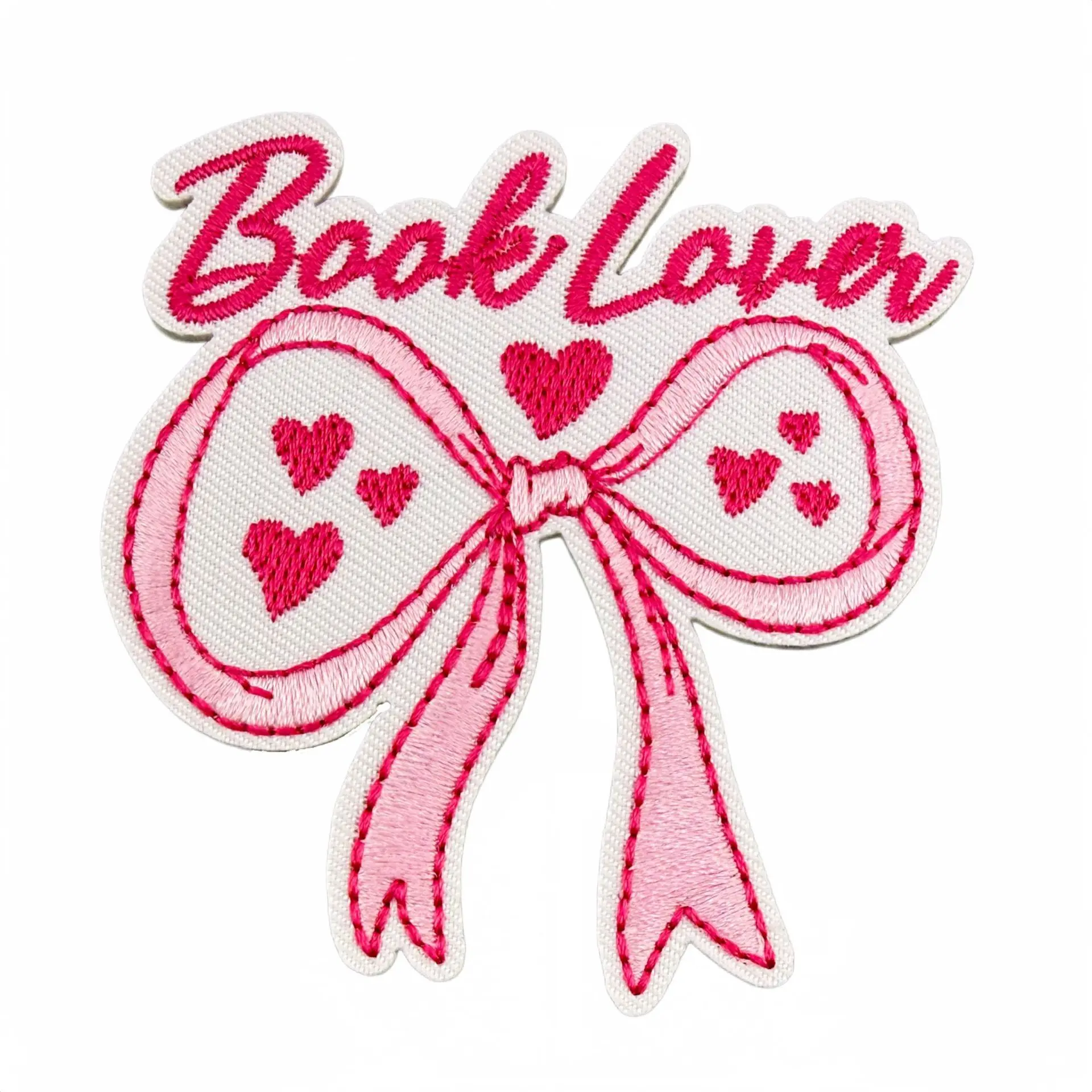 Pink Books Parche bordado termoadhesivo de libros para mochila - imagen 5