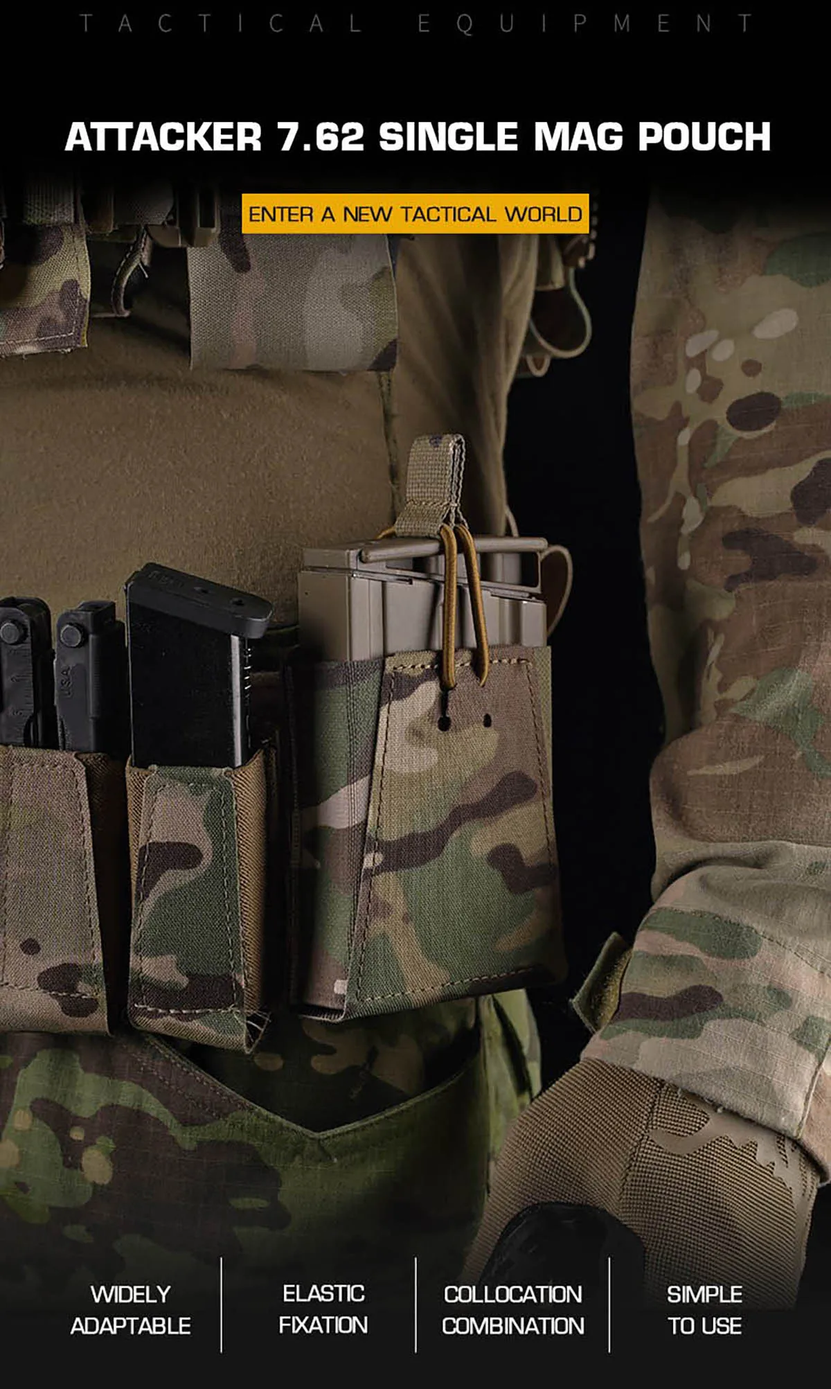 Funda portacargador elástico con sistema MOLLE