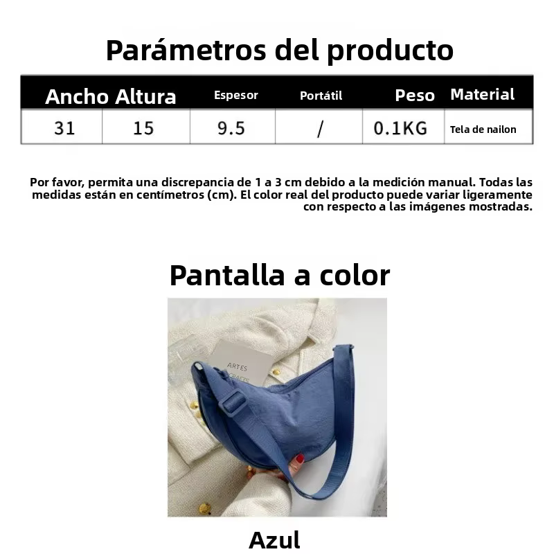 Bolso bandolera de nylon tipo dumpling ligero para mujer - imagen 4