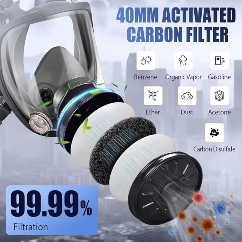Filtro de gas para máscara antigás – cartucho respirador repuesto - imagen 4