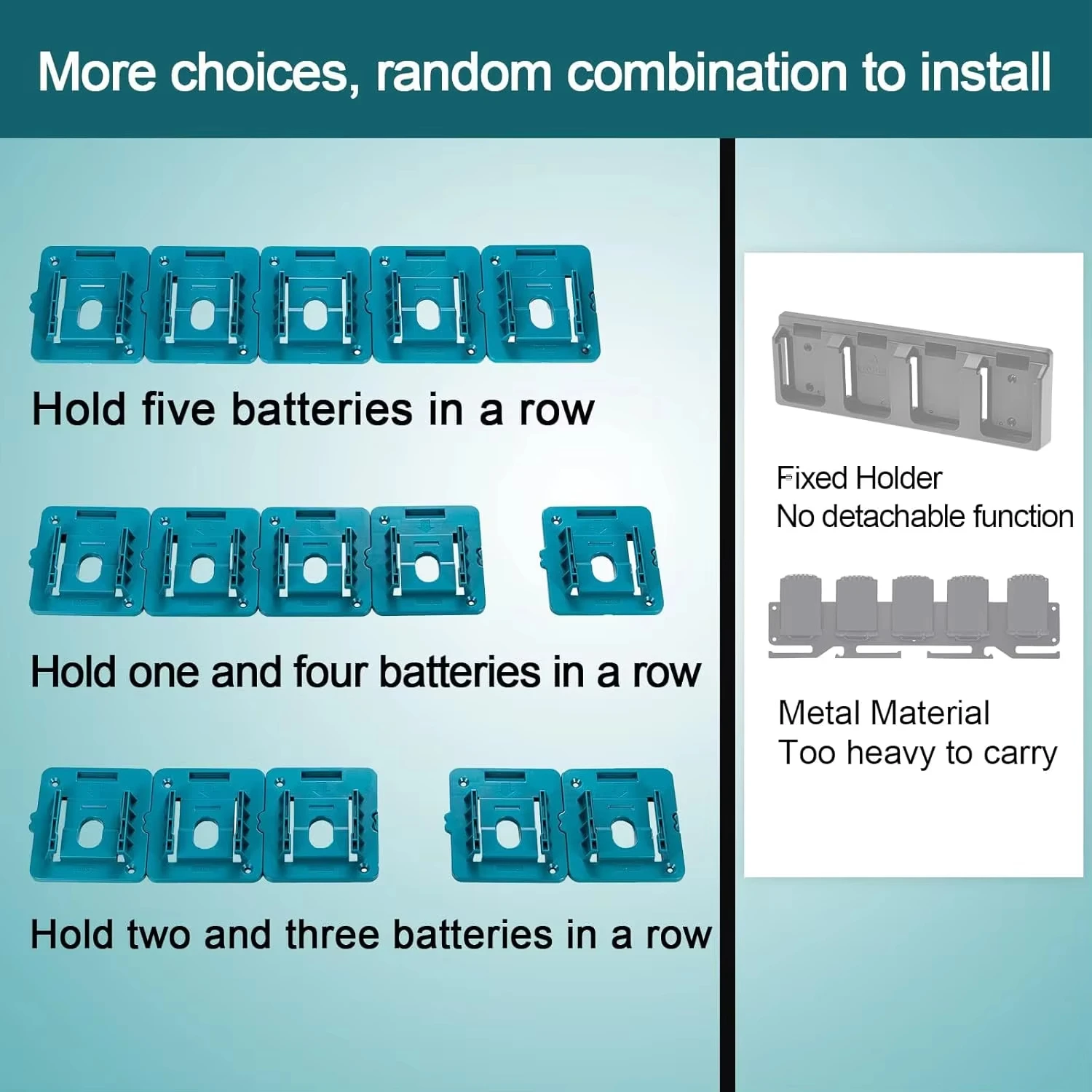 Soporte baterías Makita Bosch 18V – Adaptador universal - imagen 3