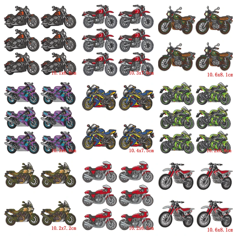 Parche termoadhesivo bordado moto retro para chaqueta y mochila - imagen 3