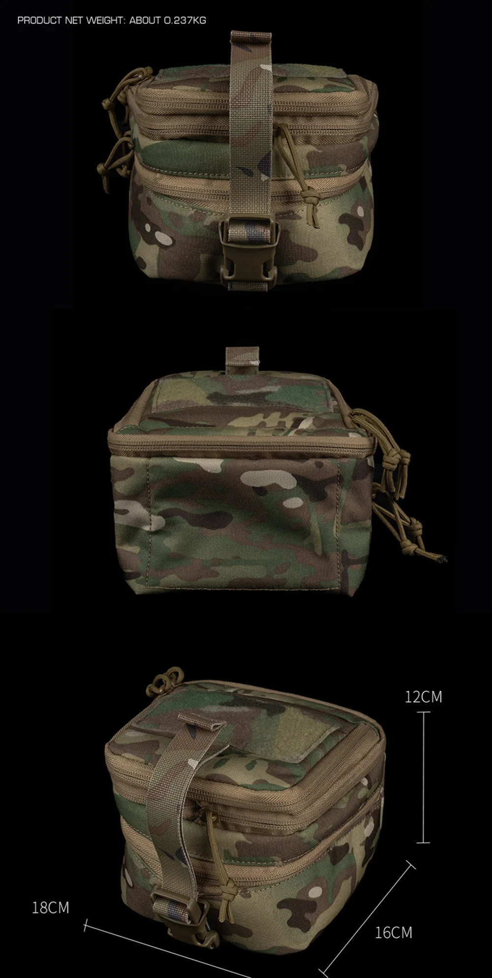 Bolsa de almacenamiento MOLLE para equipo óptico
