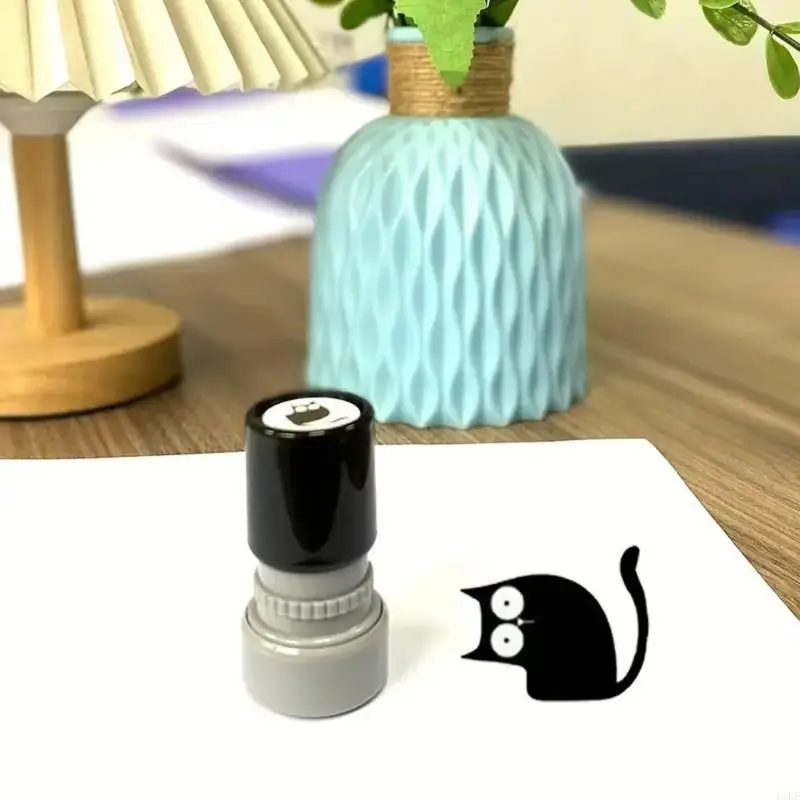 Sello plástico recargable gatitos – Estampador infantil para diario - imagen 2