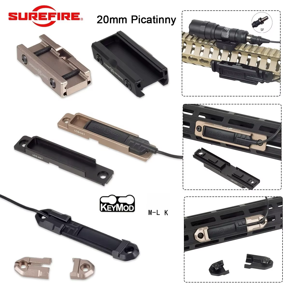 Linterna táctica Surefire M600U LED CNC, montaje MLOK - imagen 2