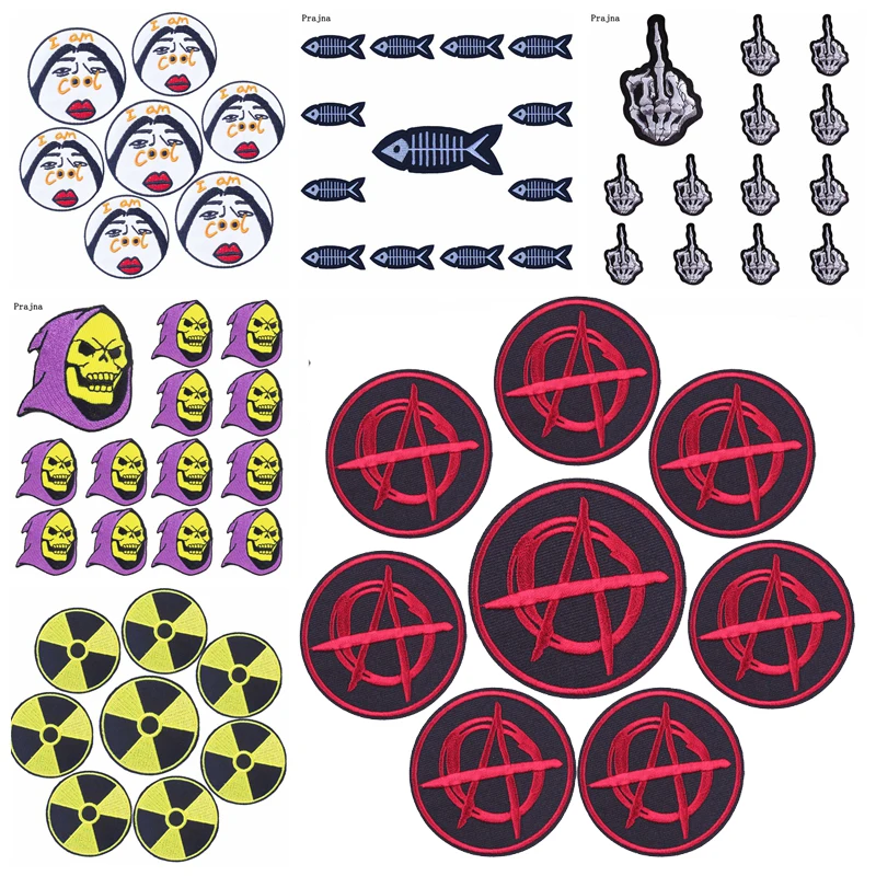 Parche calavera punk bordado – Compatible MOLLE para coser o planchar