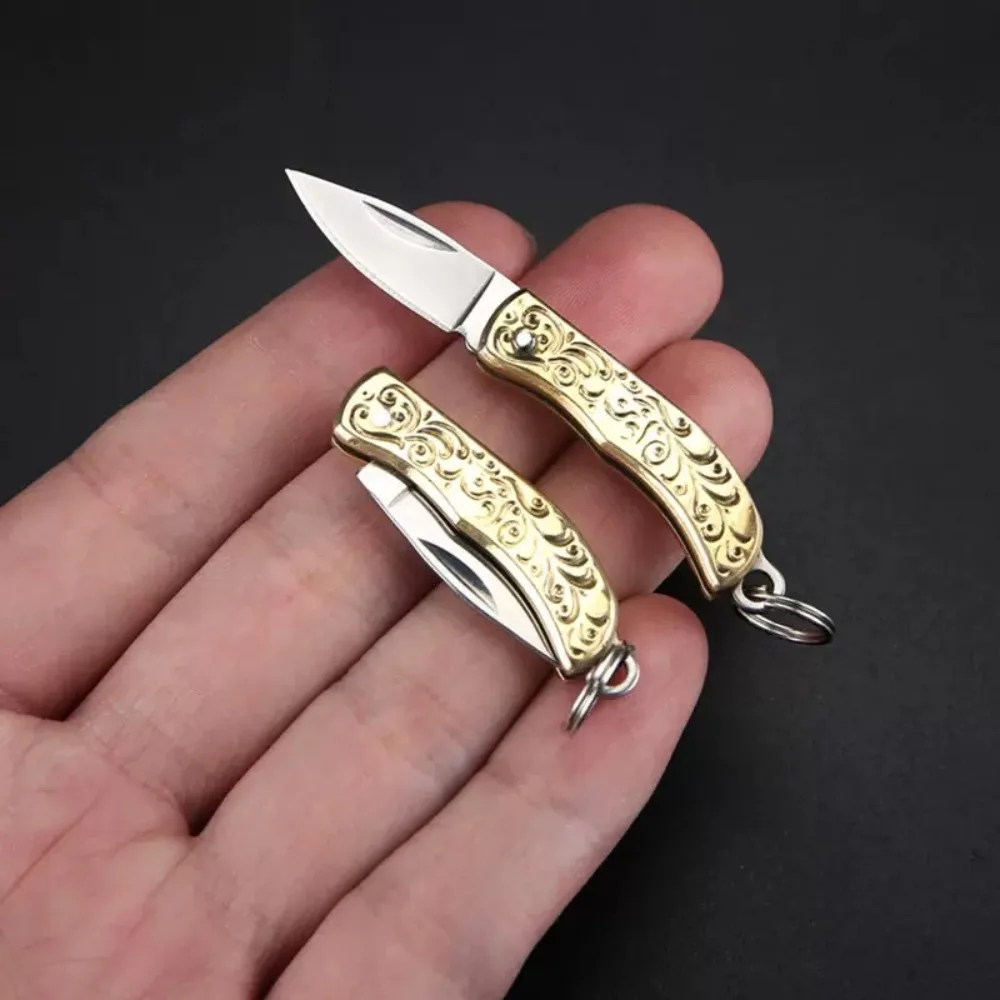 Navaja plegable EDC mini con llavero para supervivencia camping