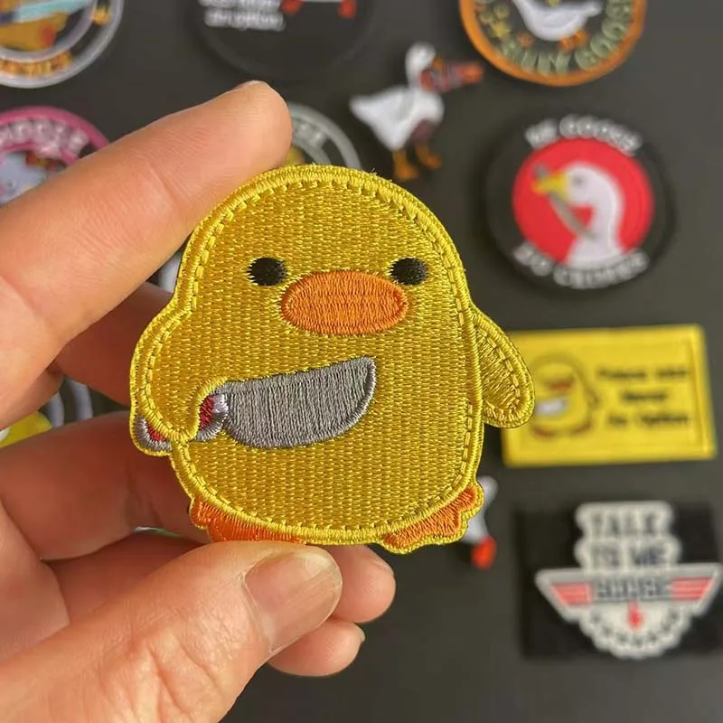 Ricamate Parche táctico bordado militar gato y pato con rifle - imagen 3