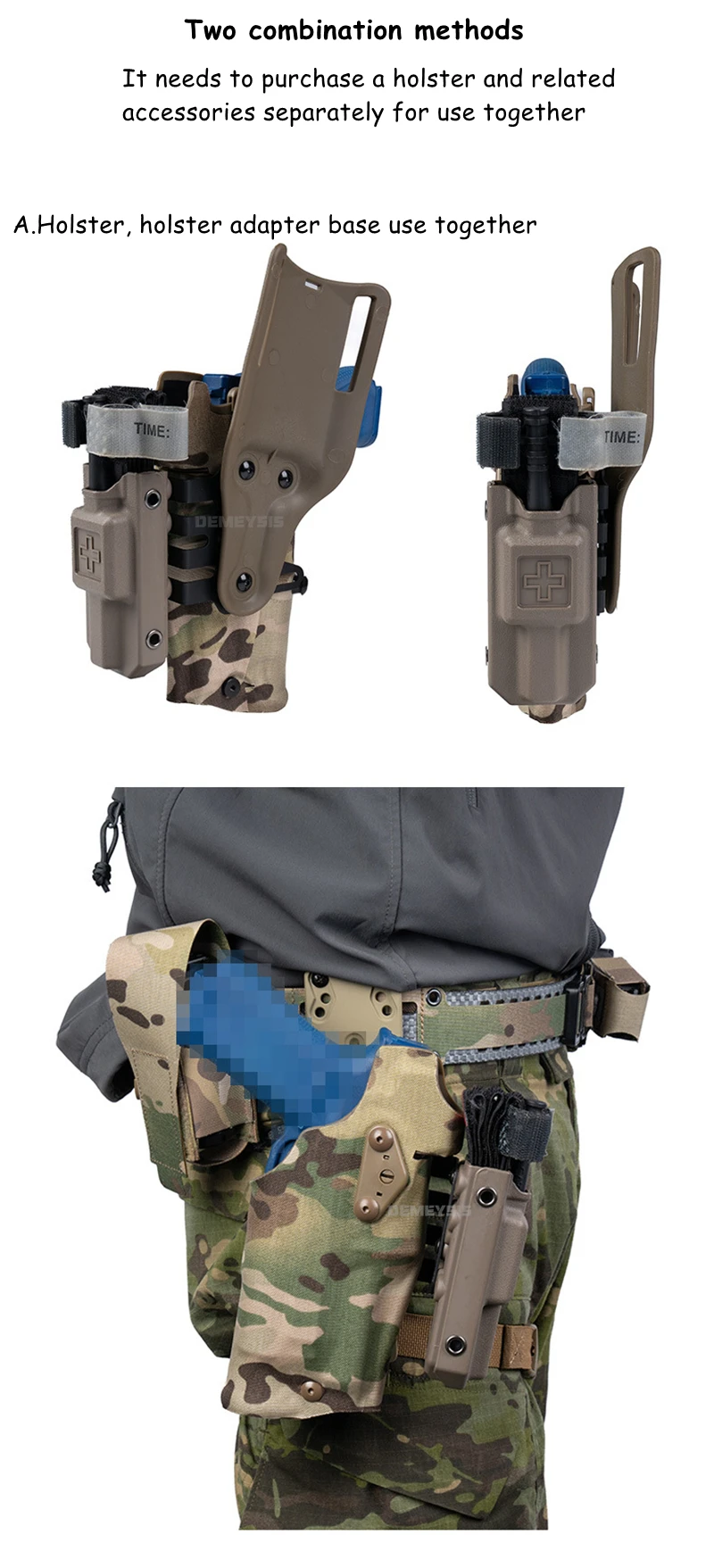 Tactical Holster Expansion Bracket Adapter Adjustable Tourniquet Holder Quick Locking System Extension Plate Holsters Gear - Resistente
