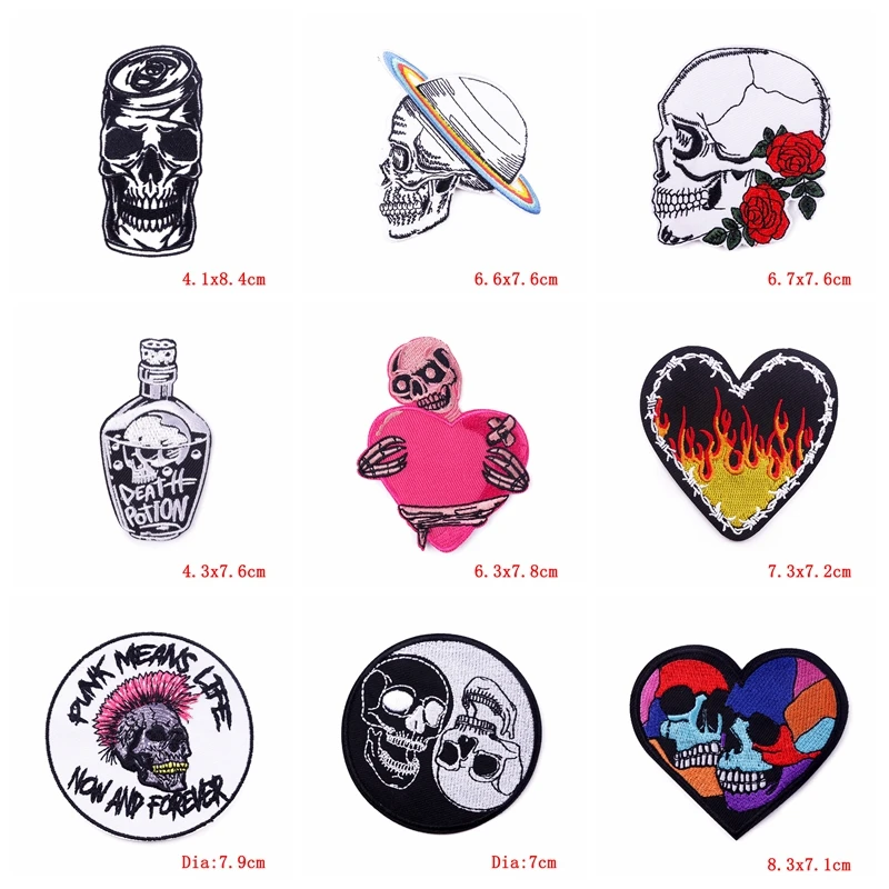 Parche termoadhesivo llama punk - Corazón de hierro y terror - imagen 3