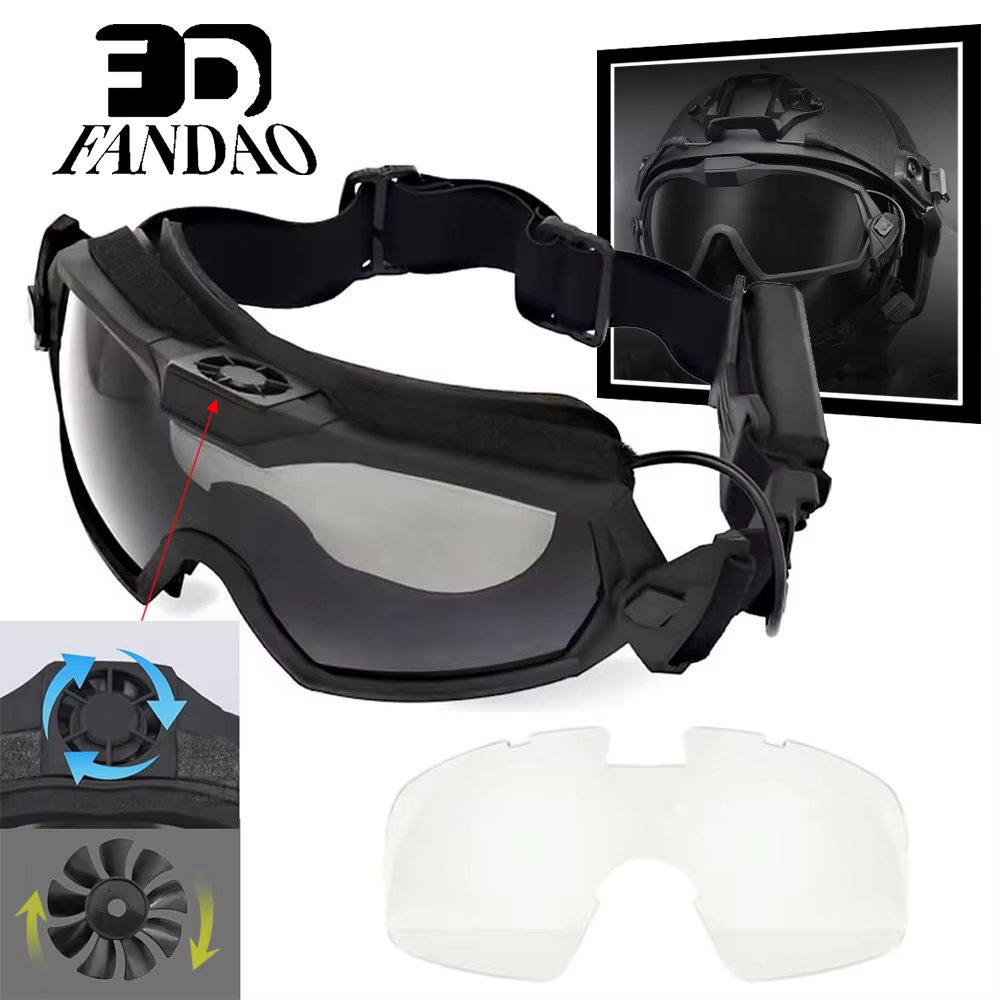Gafas tácticas antivaho con ventilador para airsoft y paintball