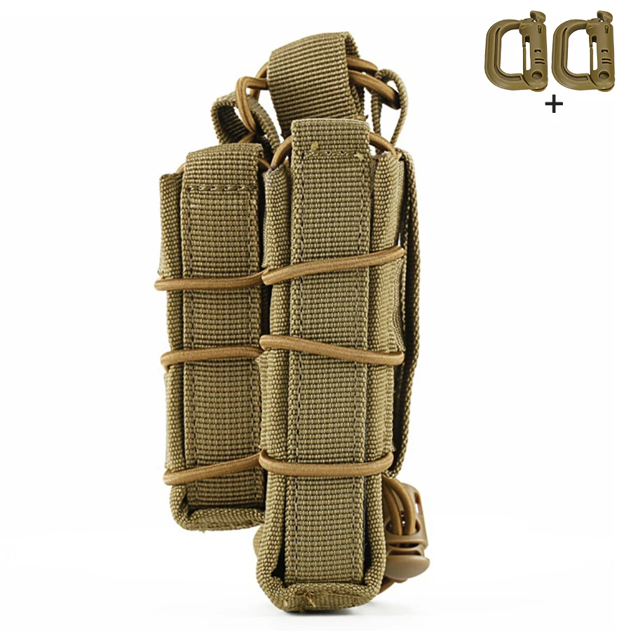 Bolsa táctica MOLLE doble con cuerda elástica ajustable para exterior - imagen 3