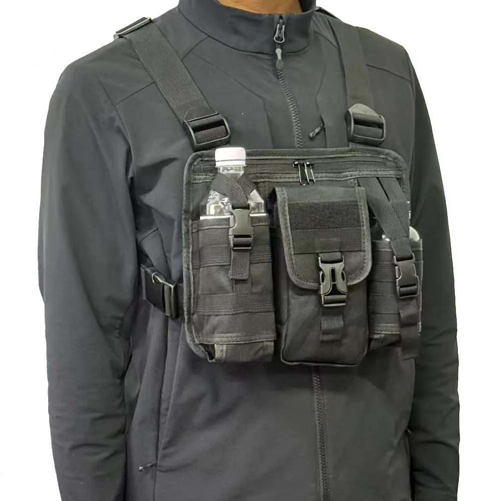 Bolsa de pecho táctica MOLLE multibolsillos para airsoft y senderismo - imagen 4