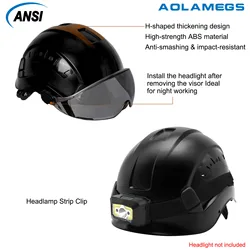 Engineer Casco de seguridad ANSI/CE ABS con gafas integradas