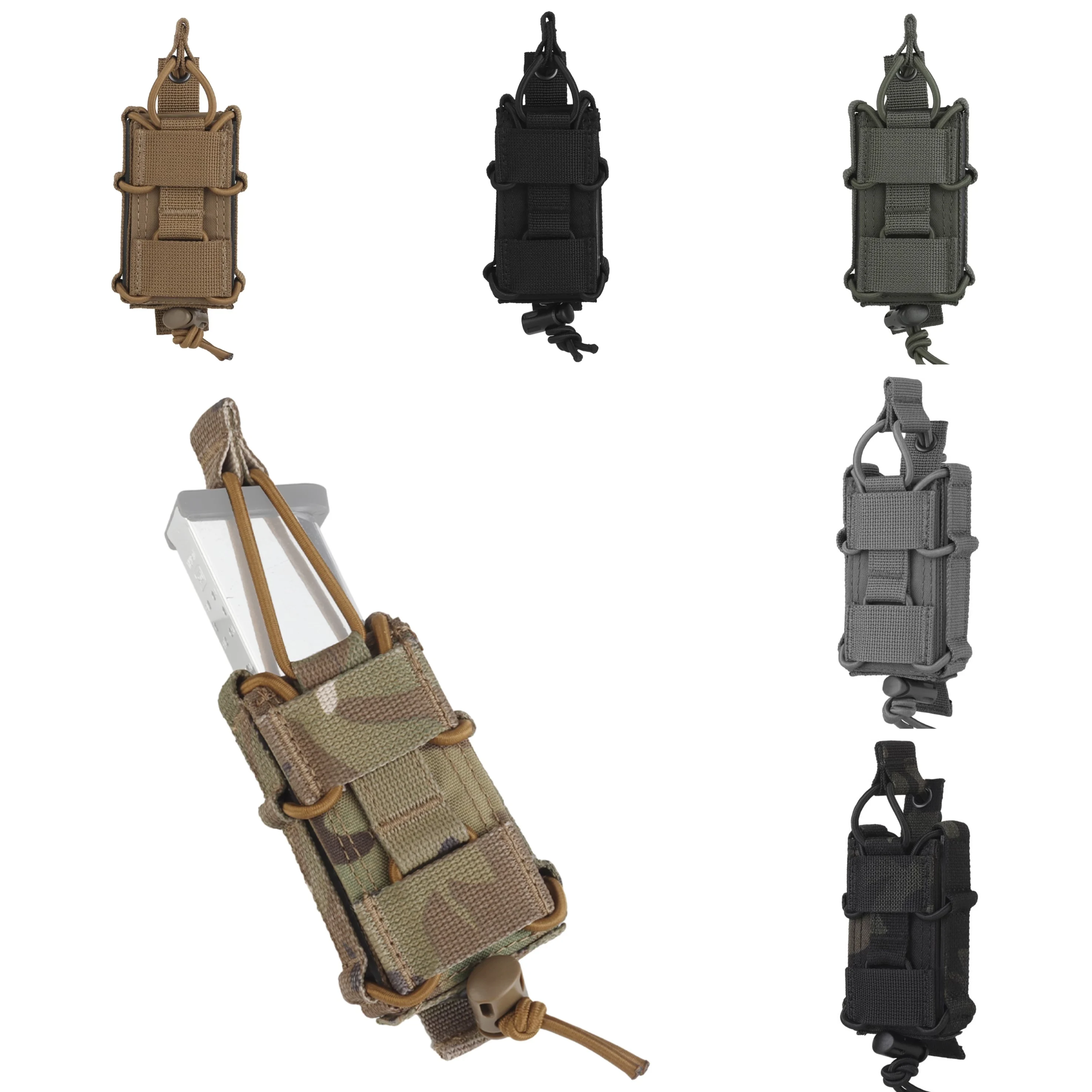 Bolsa portacargador pistola 9 mm MOLLE con soporte linterna y antorcha - imagen 5