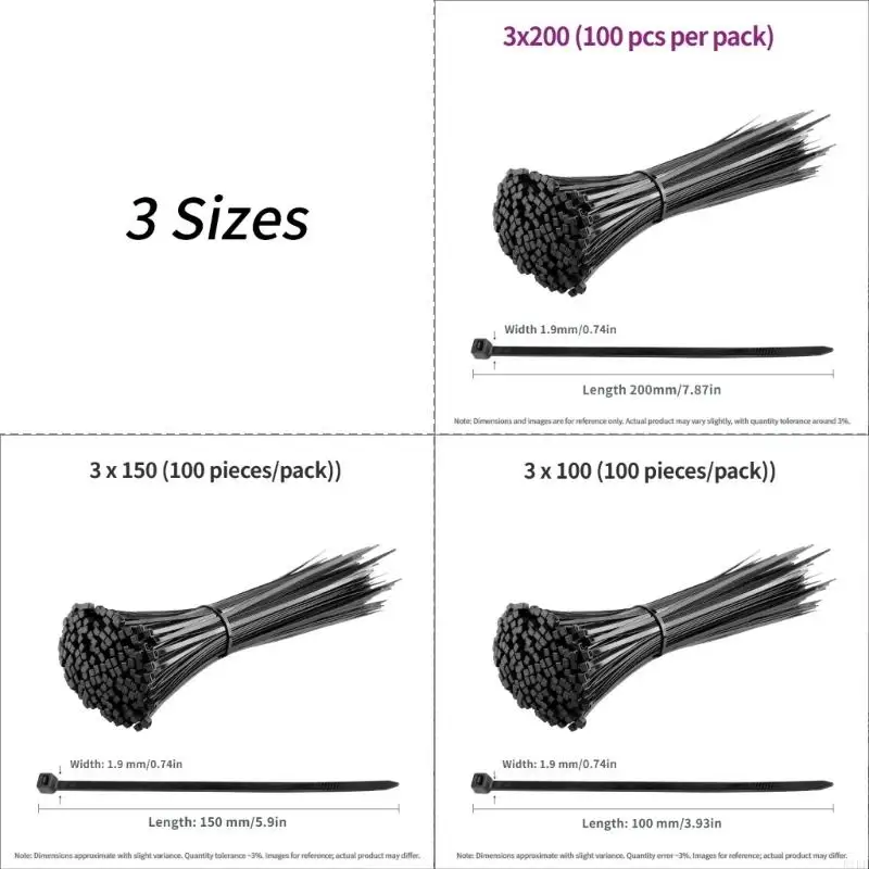 Bridas para cables nylon reutilizables con correa de ajuste