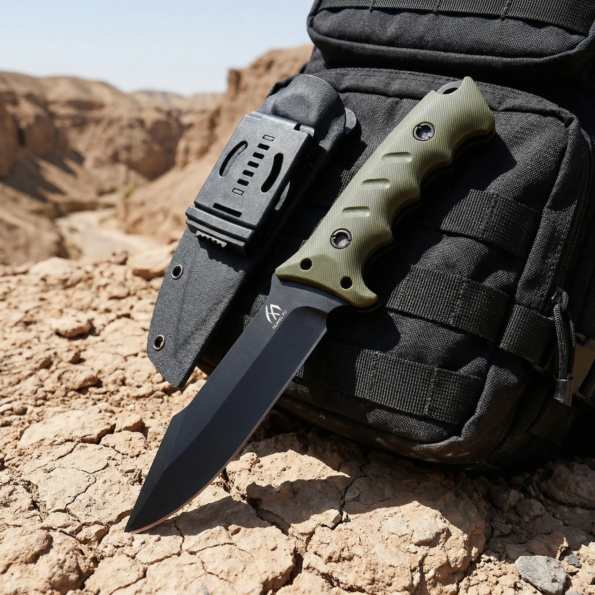 Cuchillo de supervivencia fijo para exterior con funda - imagen 5