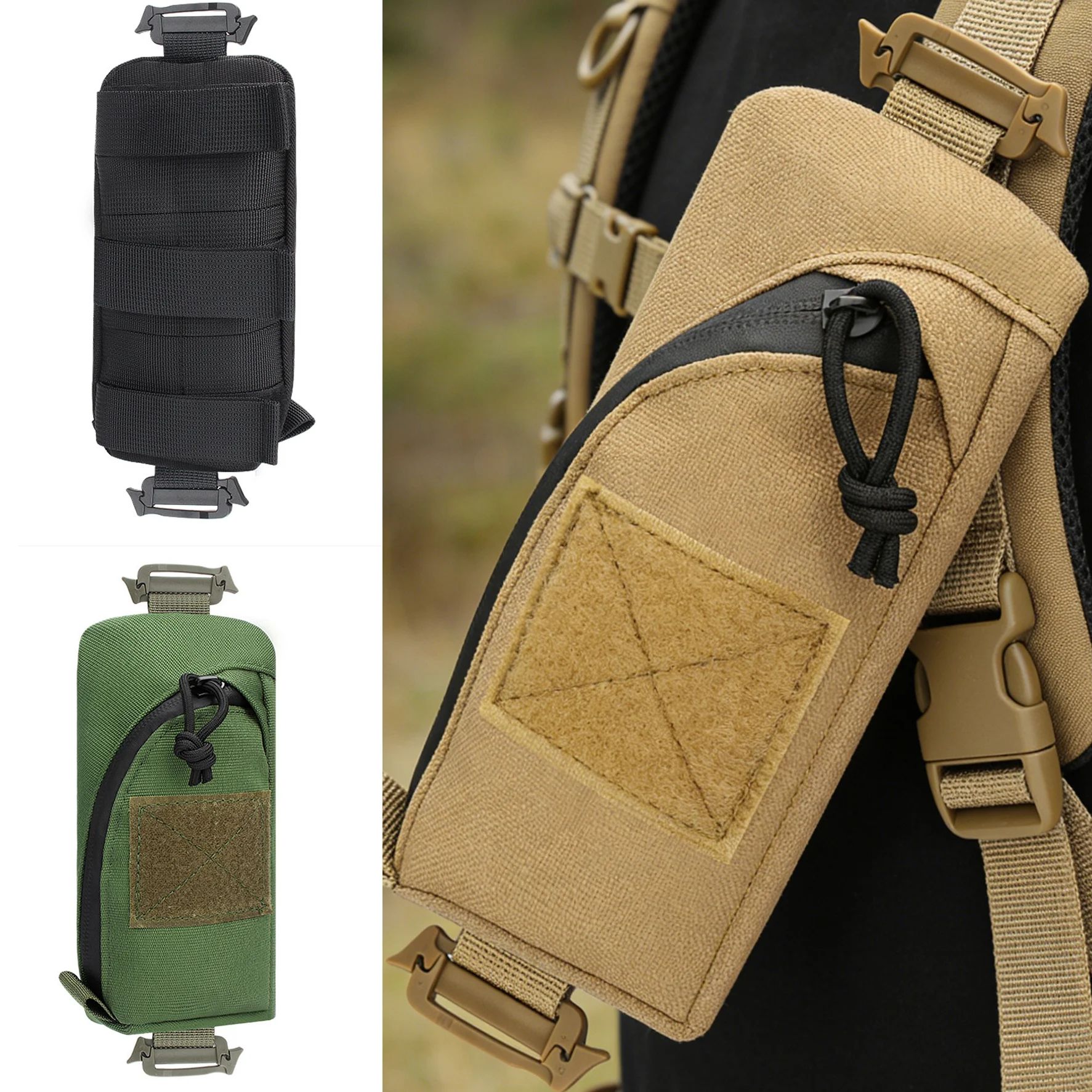Bolsa táctica de hombro acceso rápido velcro para senderismo camping - imagen 3