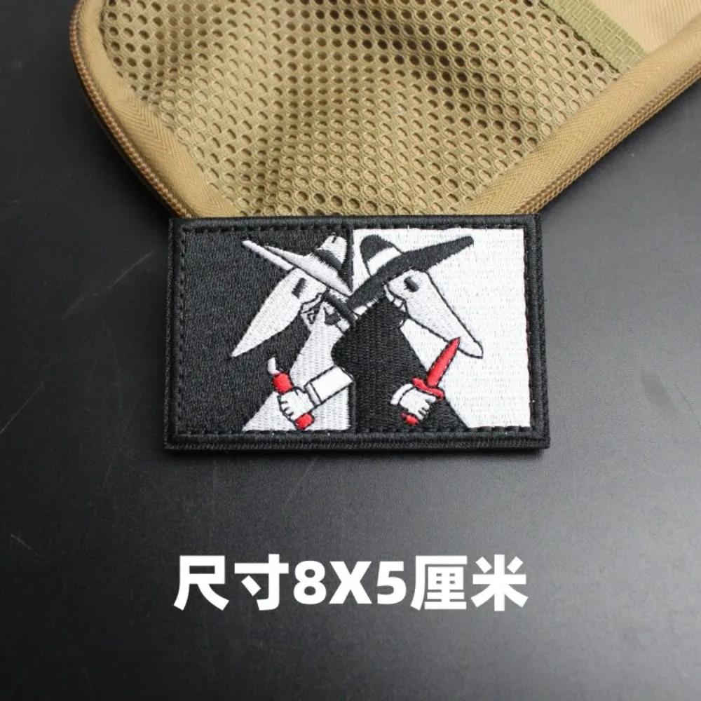 Parche bordado personalizado búho Yin Yang con velcro para mochila - imagen 2