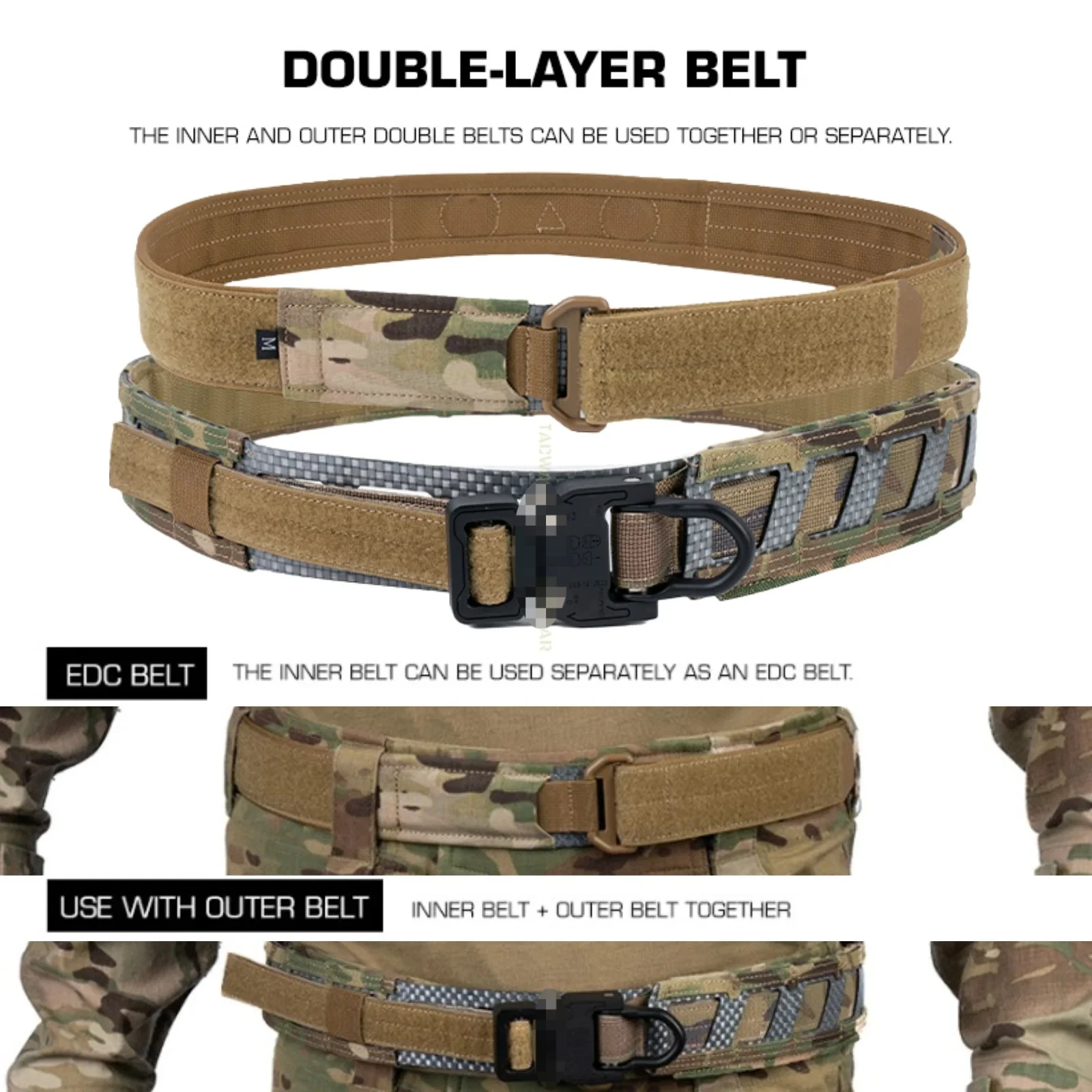 Cinturón táctico magnético de fibra – Airsoft y combate - imagen 4