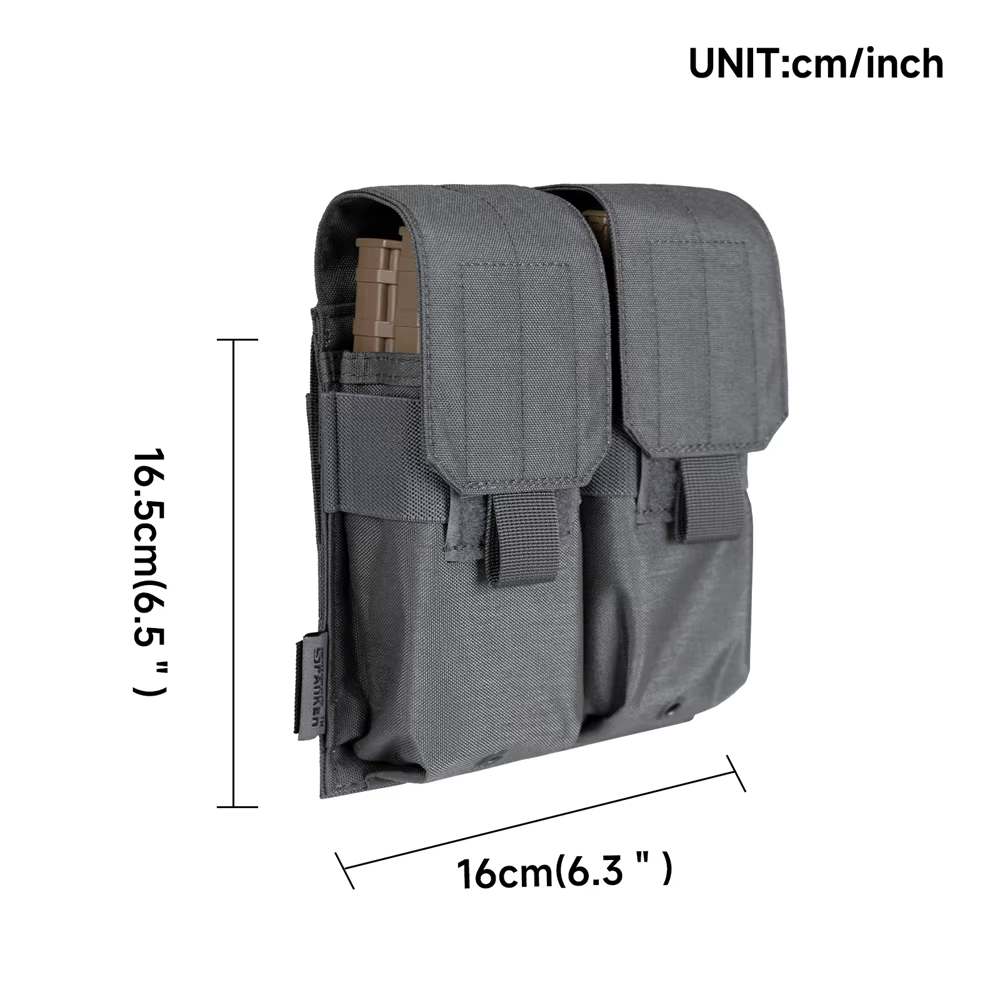 Bolsa táctica Molle doble vista frontal