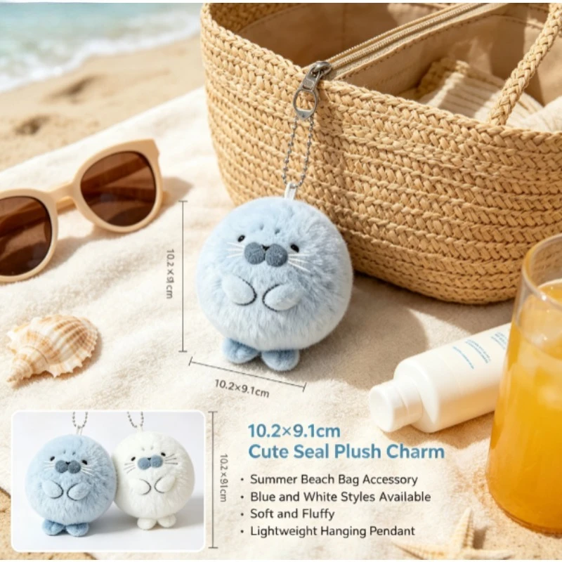 Llavero peluche foca suave – Colgante tierno mini accesorio regalo - imagen 2