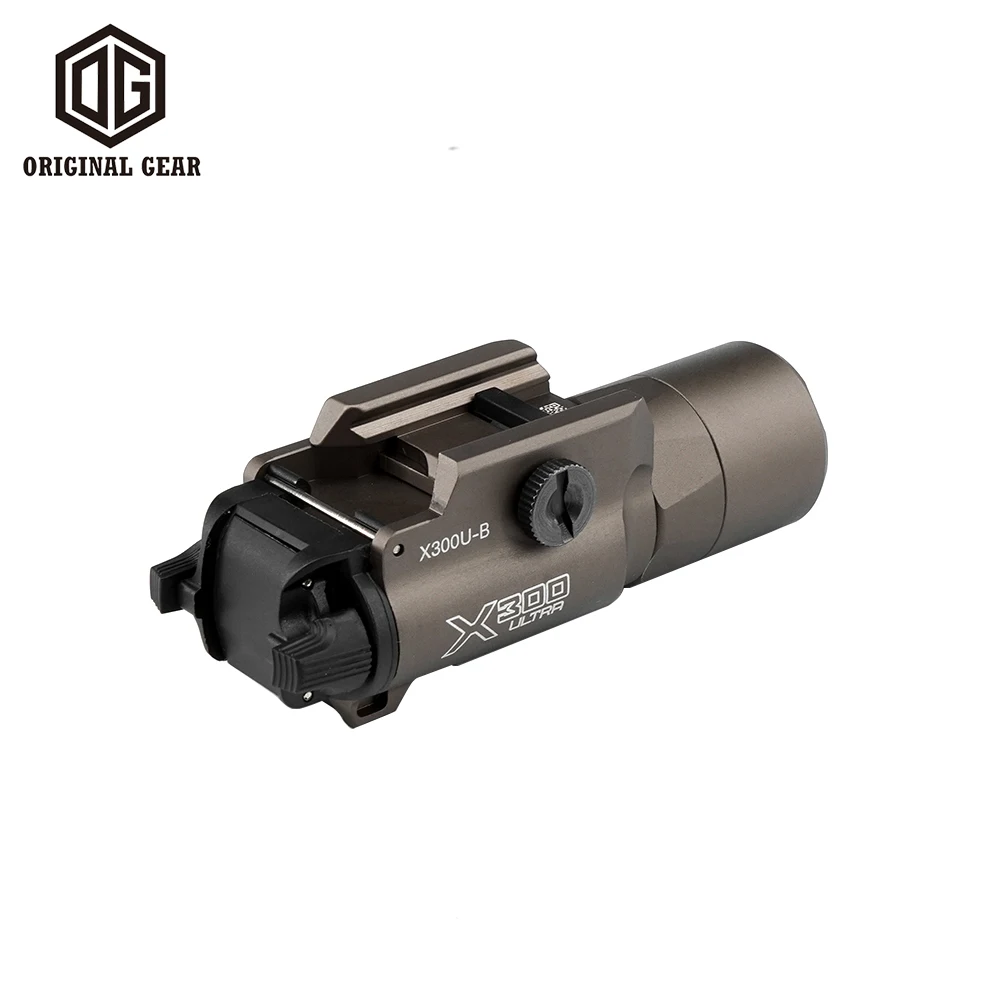 Vista lateral de la linterna táctica