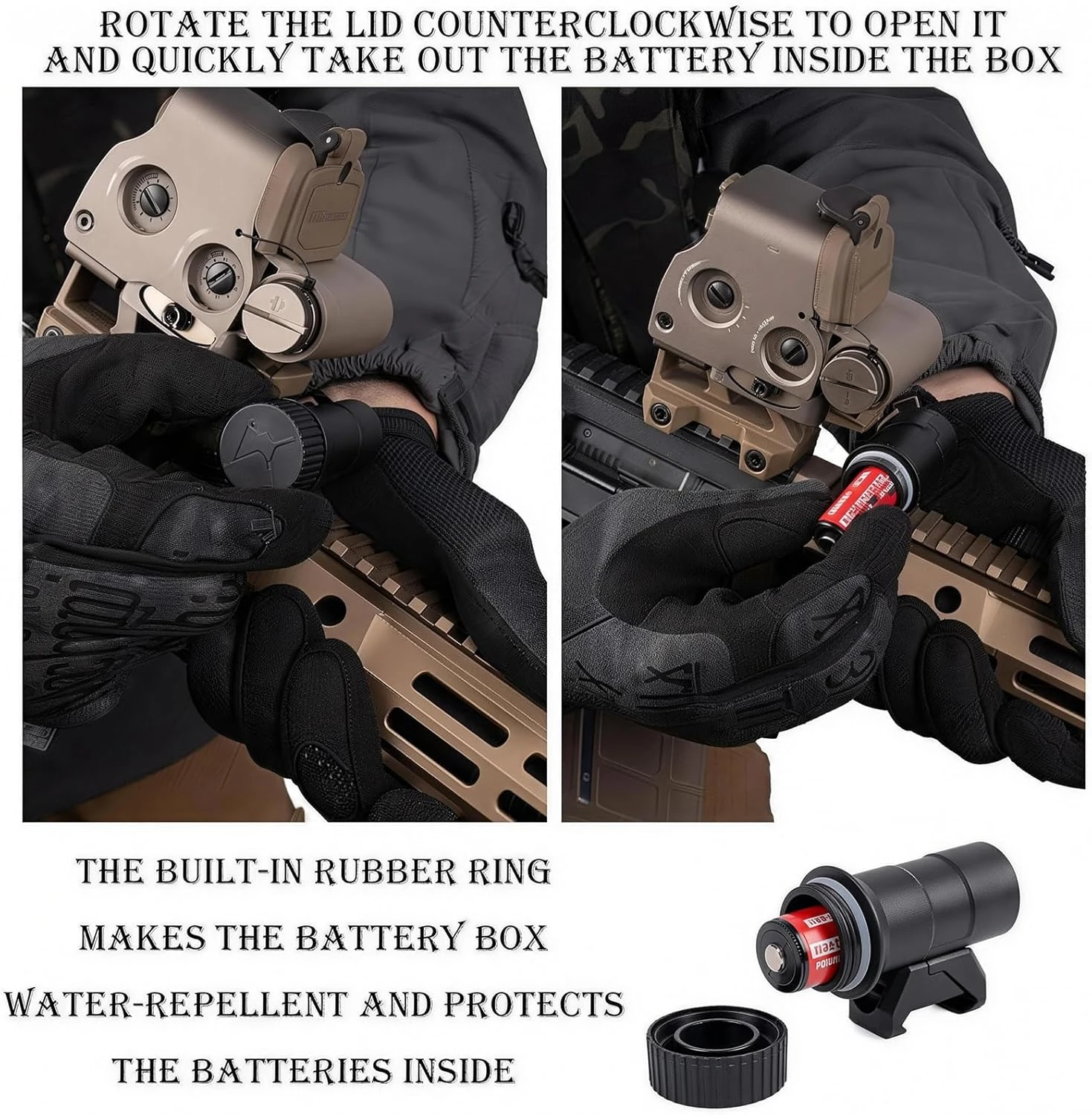 Estuche táctico batería de repuesto QD doble modo Picatinny airsoft - imagen 5