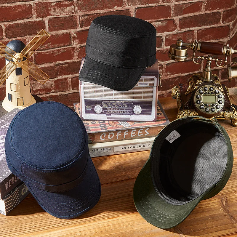 Gorra de béisbol retro ajustable visera negra sólida para exterior - imagen 2