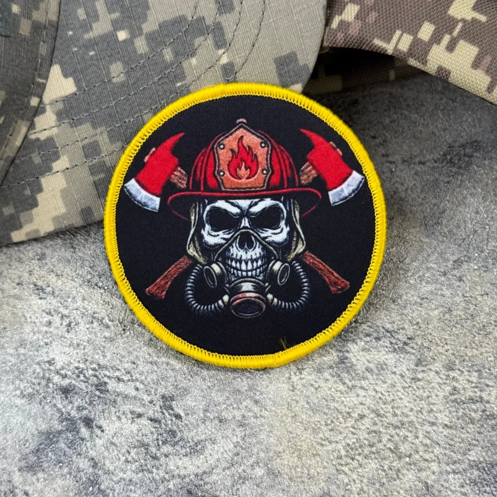 Parche táctico calavera bombero moral – Velcro gancho y bucle