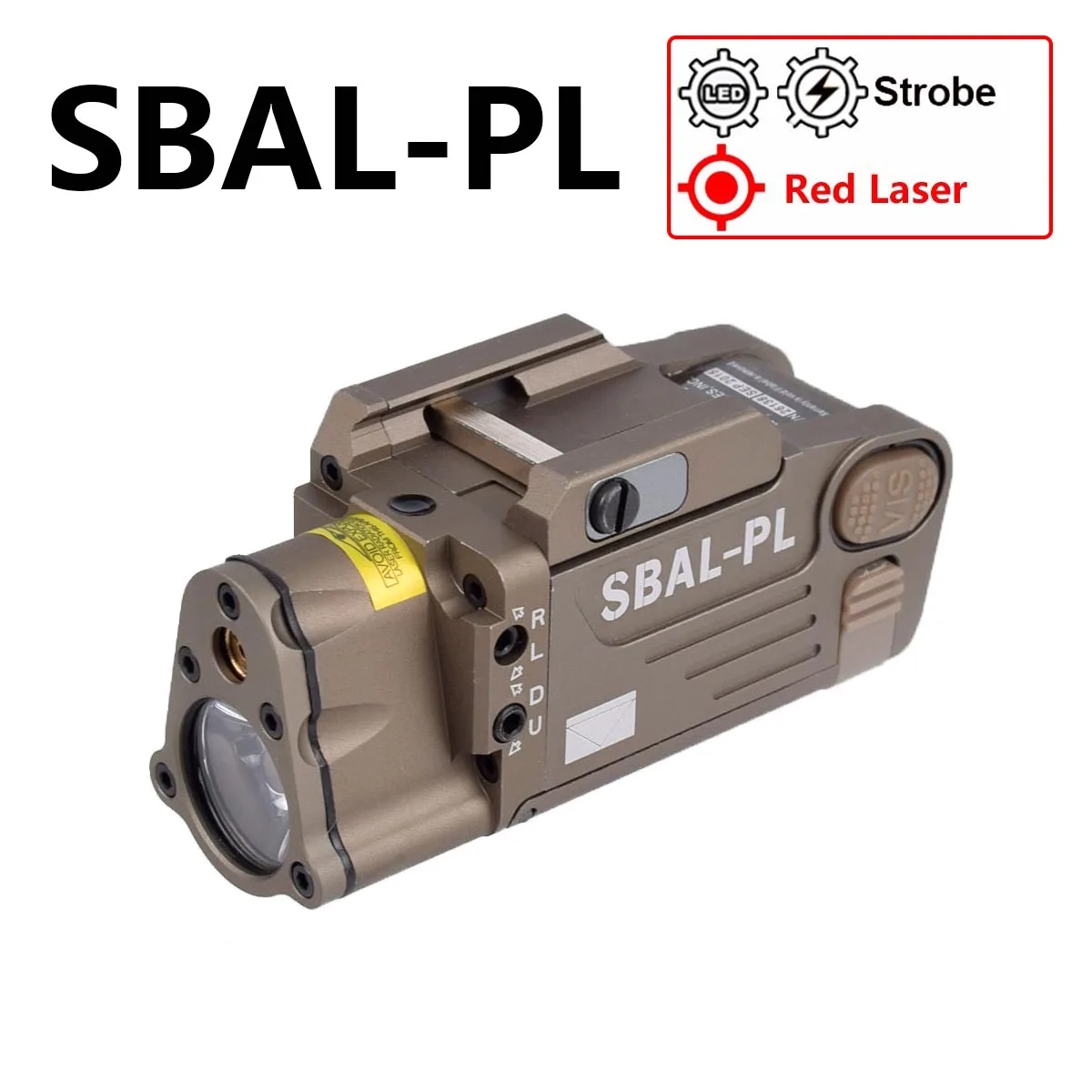 SBAL PL luz táctica con mira láser roja y verde para pistola Airsoft - imagen 5