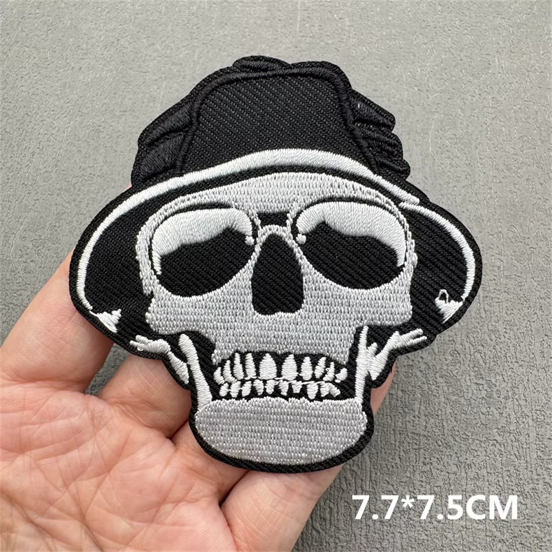 Parche bordado calavera terror Punk para pantalones vaqueros - imagen 4