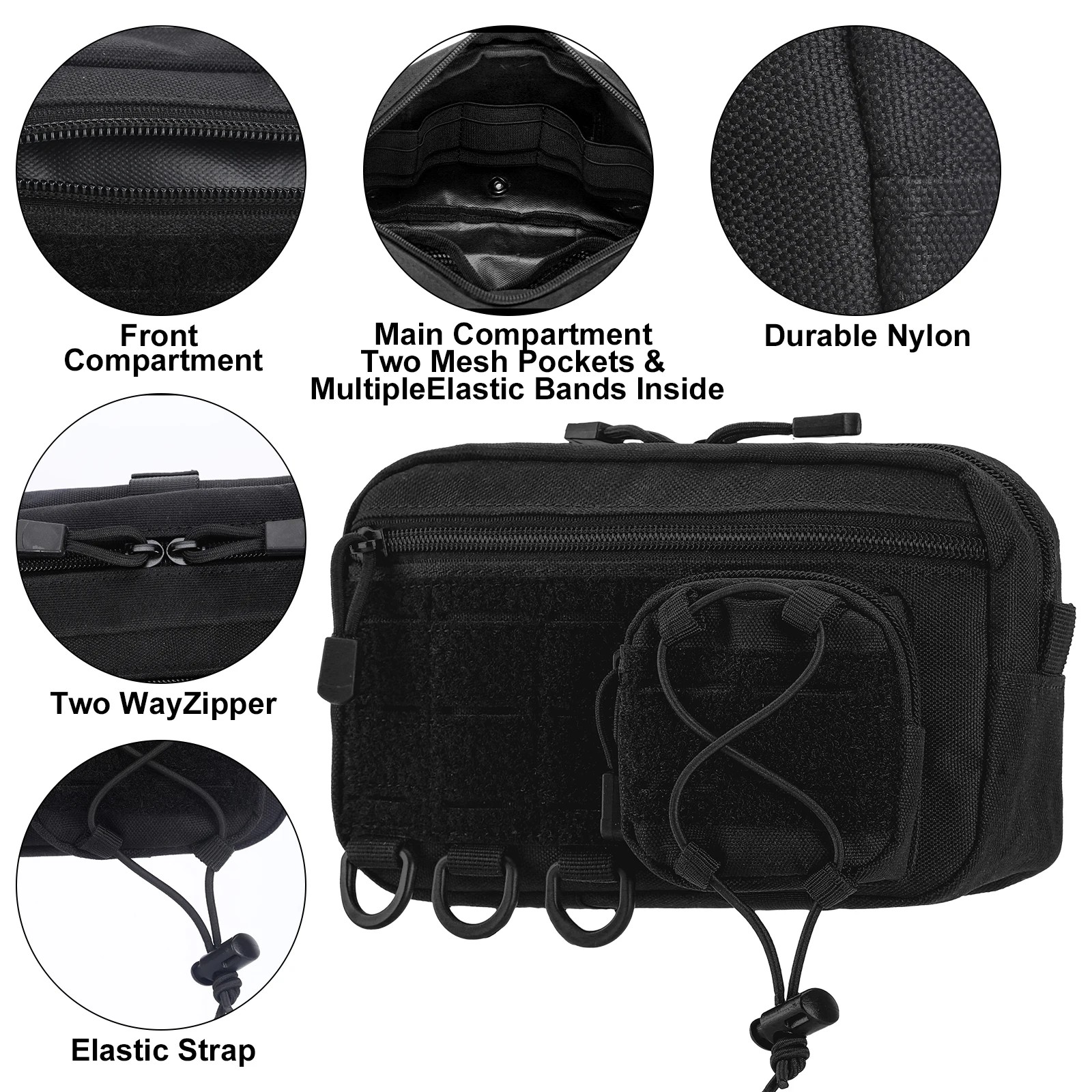 Bolsa táctica Molle para cinturón EDC con cierre y correa - imagen 5