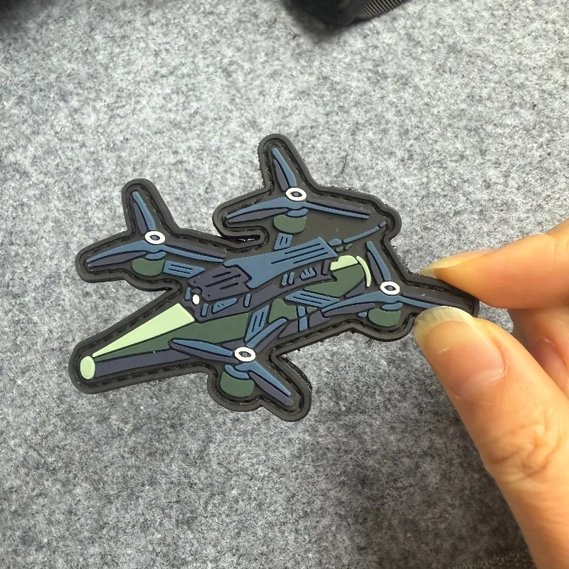 Parche táctico militar PVC velcro – diseño dron para chaleco y mochila - imagen 4