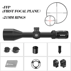 Spina Optics HD Mira telescópica FFP con torretas MRAD y bloqueo