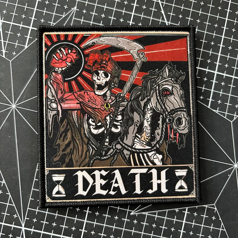 Parche táctico Caballero de la muerte calavera soldado velcro - imagen 5