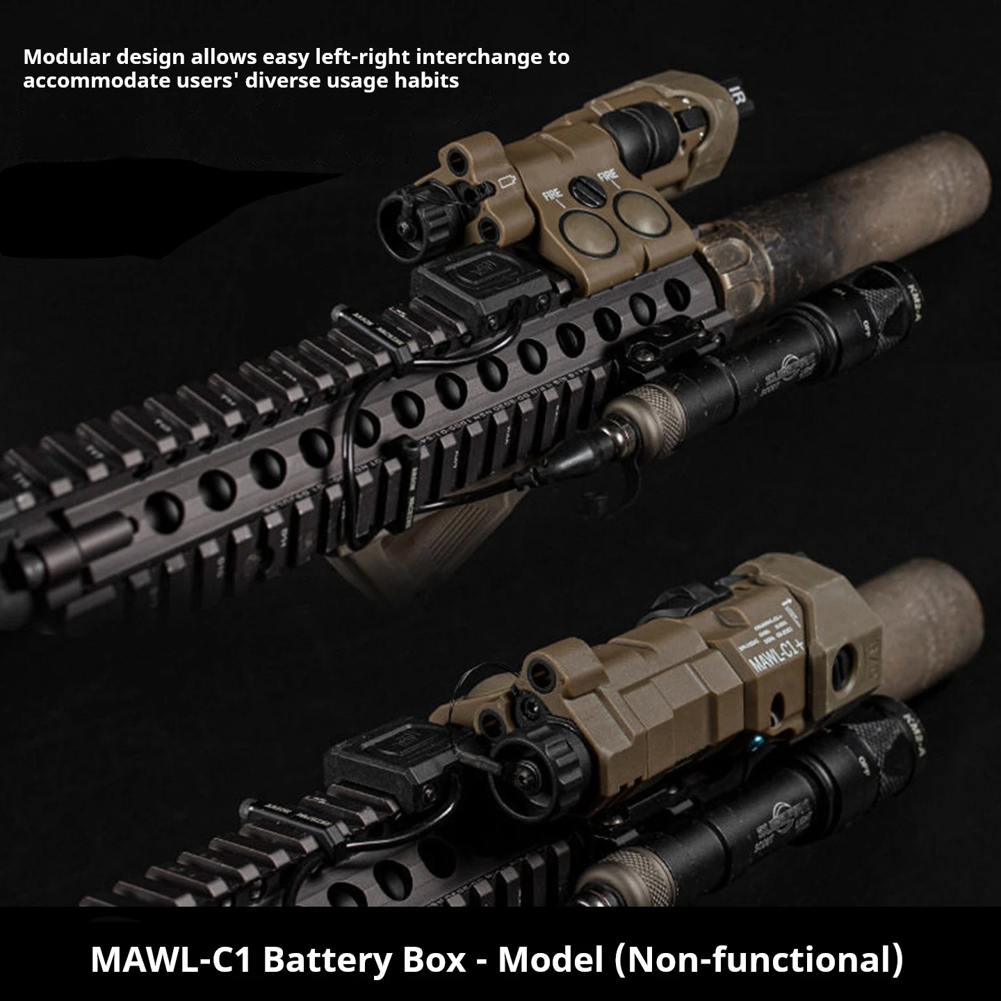 MAWL-C1 Caja láser táctico sin función para riel Picatinny Airsoft - imagen 5