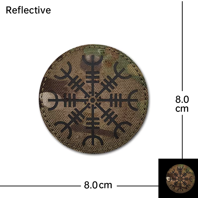 Parche brújula reflectante táctico velcro bordado – Militar outdoor - imagen 3