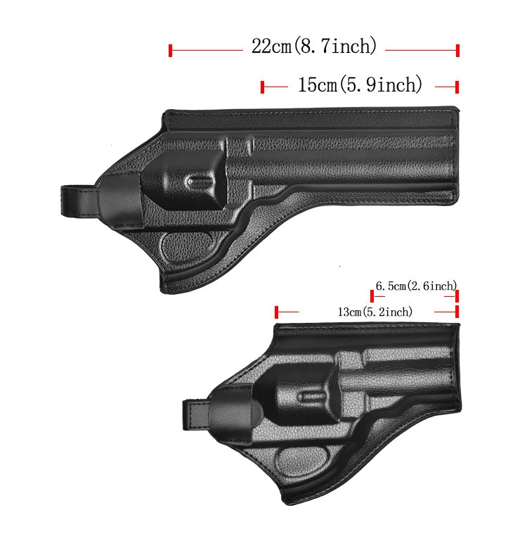 Funda de cuero para revólver en negro