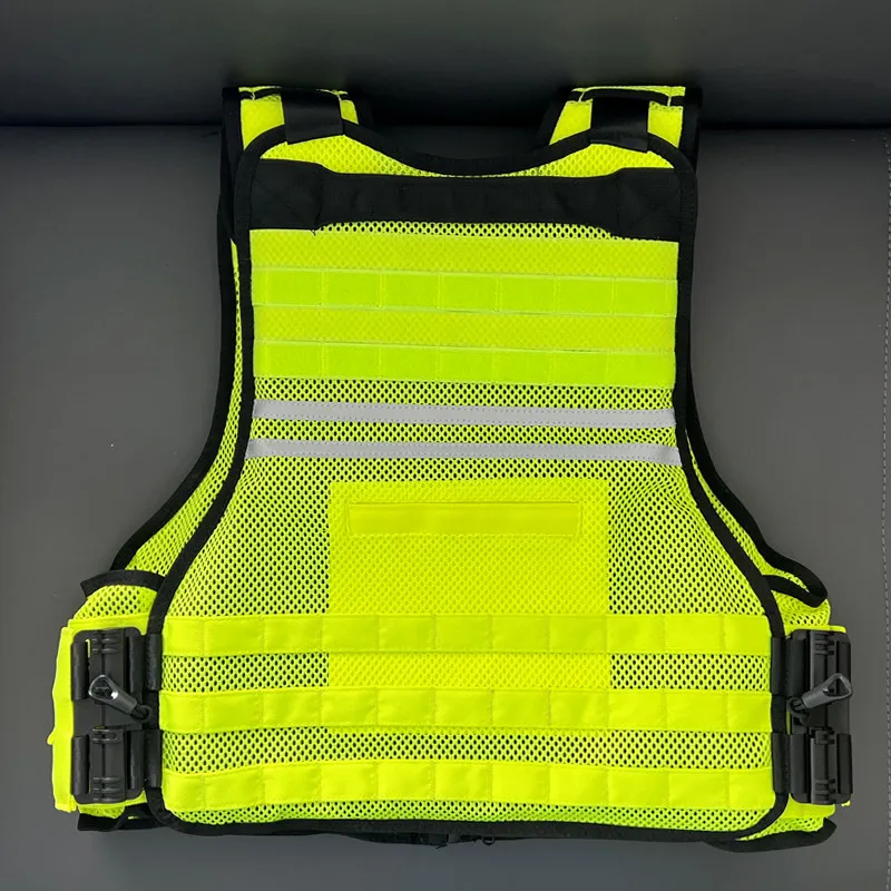 Chaleco táctico fluorescente amarillo liberación rápida seguridad - imagen 2