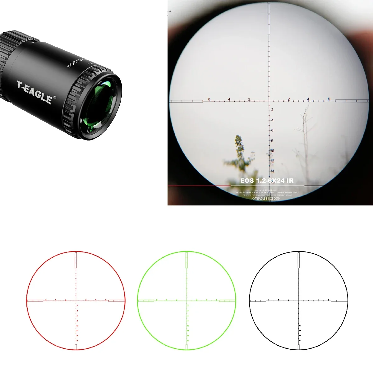 EOS Mira telescópica táctica iluminada rojo y verde para Picatinny - imagen 5