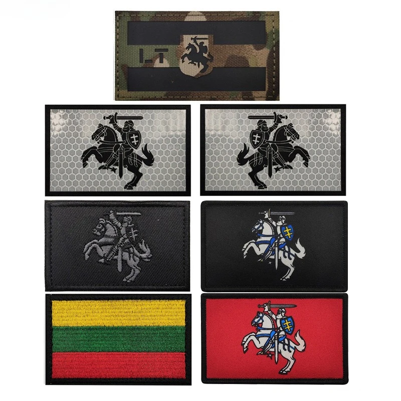 Bandera y emblema bordado reflectante