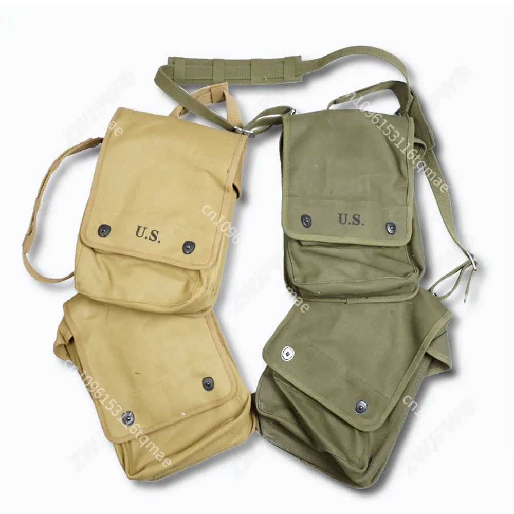 Bolsa de hombro táctica verde caqui multiusos exterior retro - imagen 3