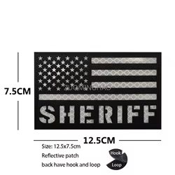 Parche Sheriff táctico reflectante – Bandera americana para chaleco