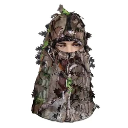 Sombrero Ghillie 3D con careta – Camuflaje hunting completo