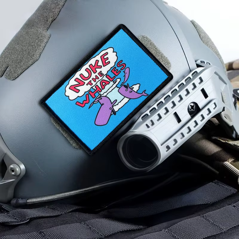 Parche táctico velcro frase Nuke The Whales para brazalete - imagen 3